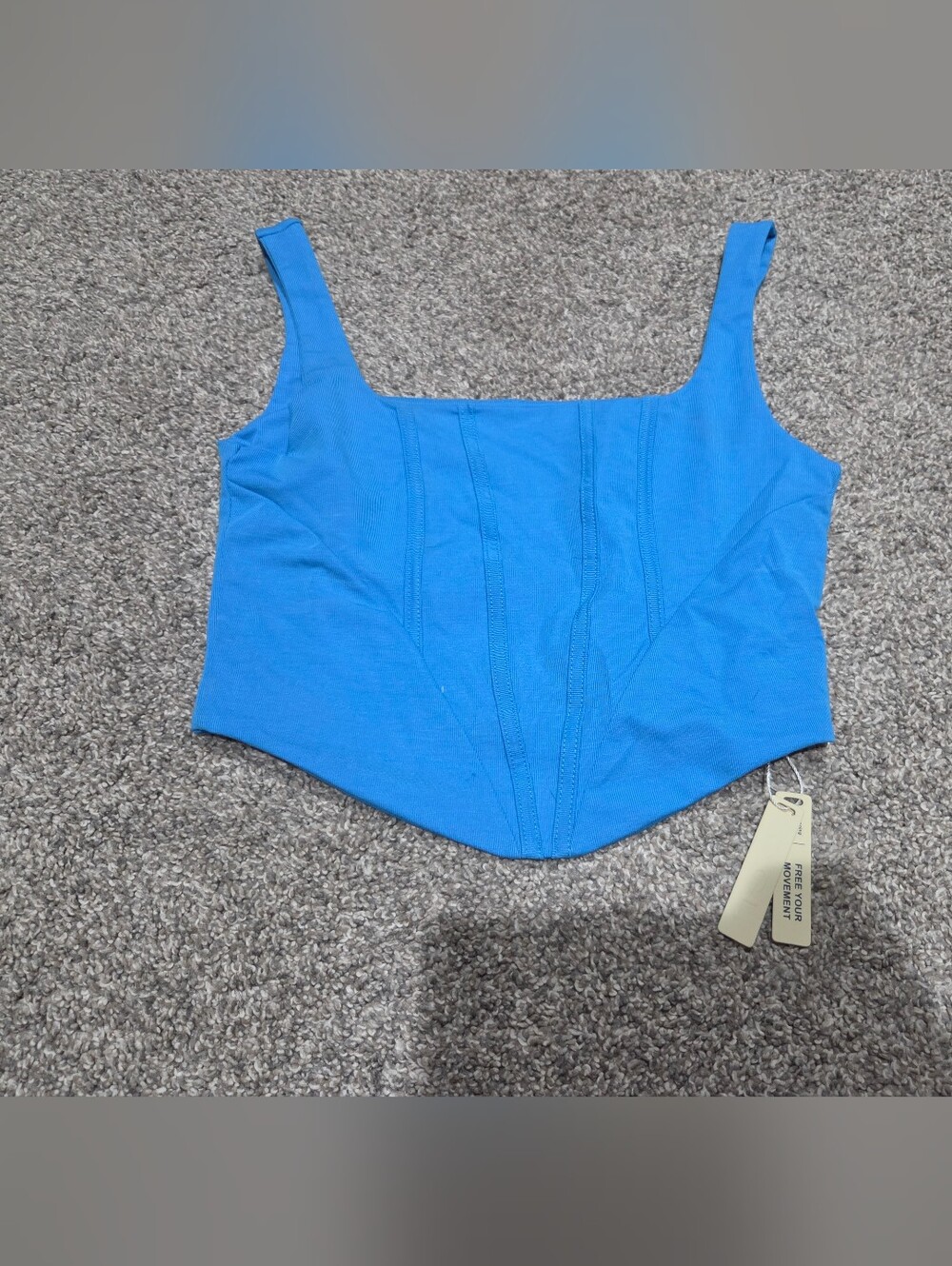 OGL Bright Blue Square-Neck Tank Top Size Large New
